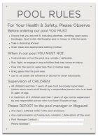 British Columbia Pool Rules Sign