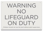 California No Lifeguard on Duty Sign
