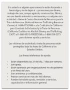 California Spanish Human Trafficking Notice