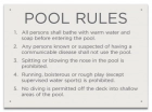 Connecticut Pool Rules Sign