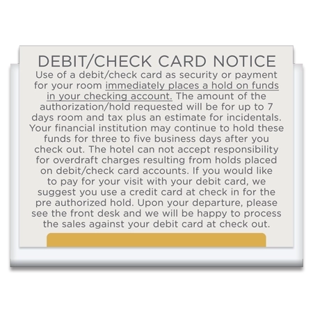 Debit/Check Card Plaque w/Easel