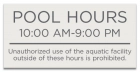 Delaware Pool Hours Sign
