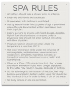 Delaware Spa Rules Warning Sign