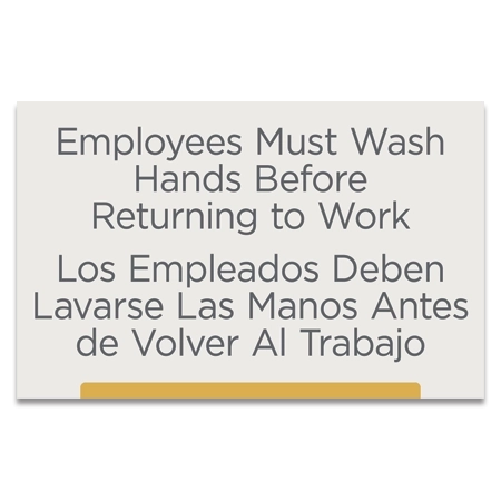 Employees Must Wash Hands Sign w/Spanish