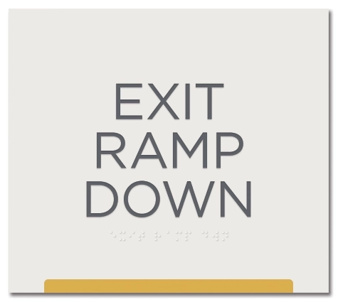 Exit Ramp Down Egress Sign - CA Compliant
