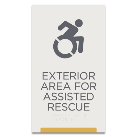 Exterior Area for Assisted Rescue Sign w/Dynamic ISA Symbol