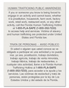 Florida Bilingual Human Trafficking Sign