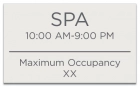 Georgia Spa Hours and Occupancy Sign