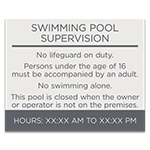 Guest Room Pool Supervision Sign - NJ Compliant