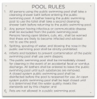 Hawaii Pool Rules Sign