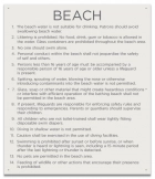Illinois Beach Rules Sign