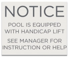 Illinois Handicap Lift Pool/Spa Sign