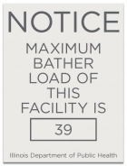 Illinois Maximum Bather Load Pool & Spa Sign