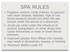 Indiana Spa Rules Sign