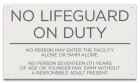 Kentucky No Lifeguard On Duty Sign