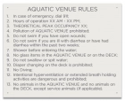 MAHC Aquatic Venue Rules Sign