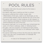 Massachusetts Pool Rules Sign
