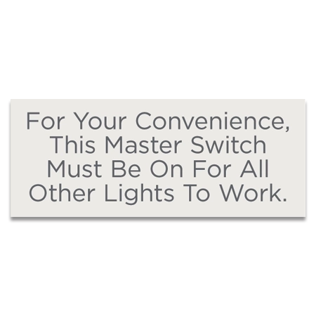 Master Switch Sign - 15 Pack