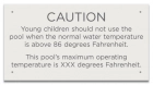 Michigan Pool Temperature Caution Sign