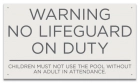 Minnesota No Lifeguard On Duty Warning Sign