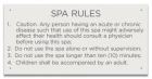 Missouri Spa Rules Sign