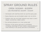 New York City Spray Ground Rules Sign