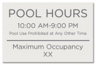 New York Pool Hours and Max Occupancy Sign