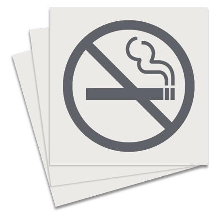 No Smoking Symbol Only - Package of 3