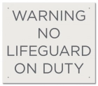 North Carolina No Lifeguard Sign for Wading Pools