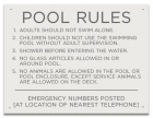 North Carolina Pool Rules and Emergency Phone Sign