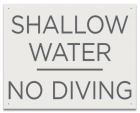 Ontario Shallow Water No Diving Sign