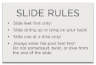 Oregon Waterpark Slide Rules Sign
