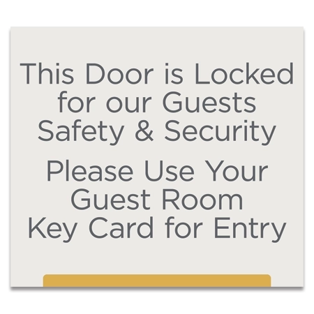Please Use Your Guest Room Key Card Sign