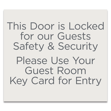 Please Use Your Guest Room Key Card Sign - Exterior Use