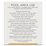 Pool Area Use Sign