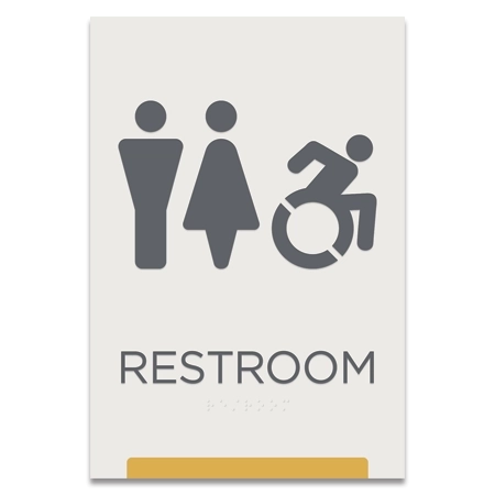 Restroom Sign w/Unisex & Dynamic ISA Symbols