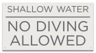 Shallow Water No Diving Sign - Arizona and South Carolina