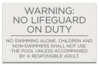 South Dakota No Lifeguard Pool Sign