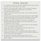 State Pool Sign - Pool Rules - West Virginia Compliant