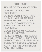 Texas Pool Rules Sign