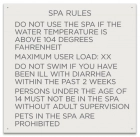 Texas Spa Rules Pool Sign