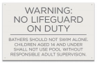 Utah No Lifeguard Pool Sign