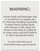 Warning Sign: Foods and Beverages