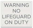 Washington DC No Lifeguard Pool Sign