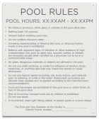 Washington DC Pool Rules with Hours Sign