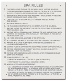 Washington Spa Rules Sign