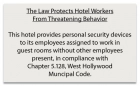 West Hollywood CA Housekeeper Protection Notice - Acrylic - 4 Pk