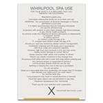 Whirlpool Spa Use Sign