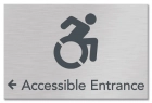 Accessible Directional Sign w/Dynamic ISA Symbol & Left Arrow