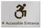 Accessible Directional Sign w/Dynamic ISA Symbol & Left Arrow